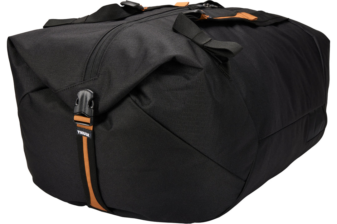 A close-up image showing the buckle closure on the Thule GoPack Duffel bags