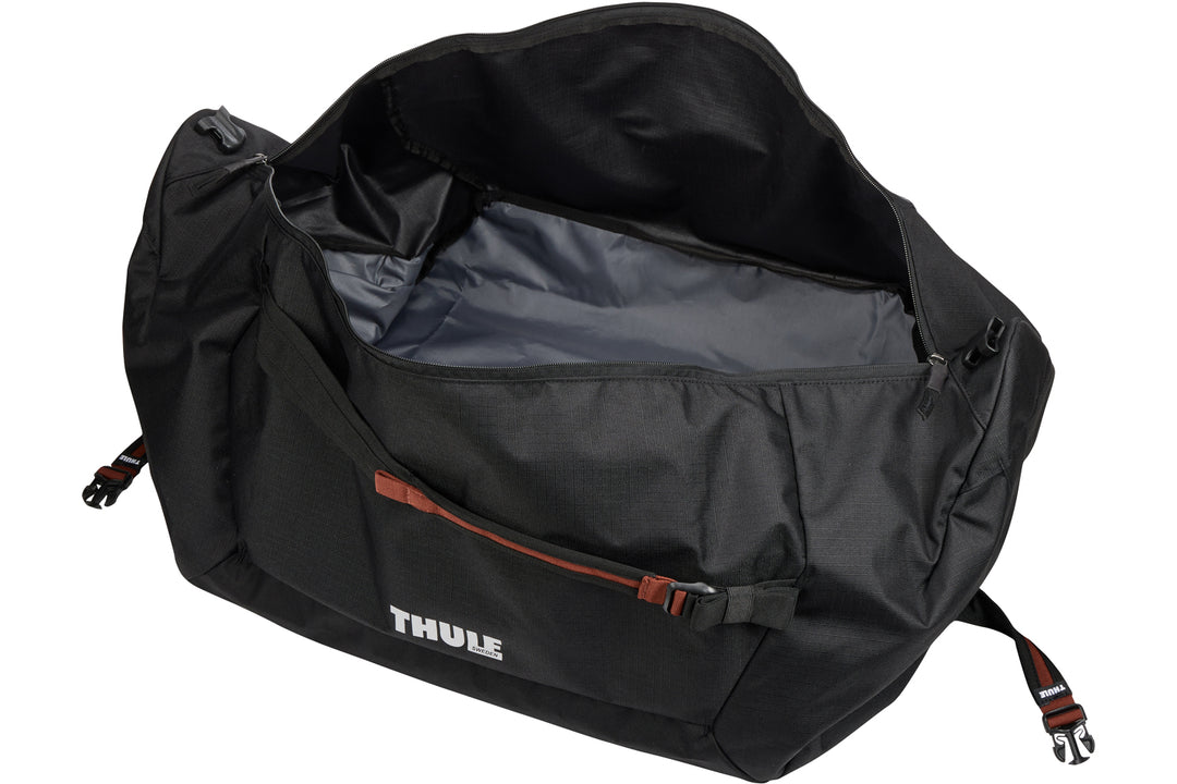 An image highlighting the YKK zip opening on the Thule GoPack Duffel bags