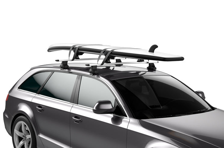 Thule DockGrip carrying a Surf Board on a car roof rack