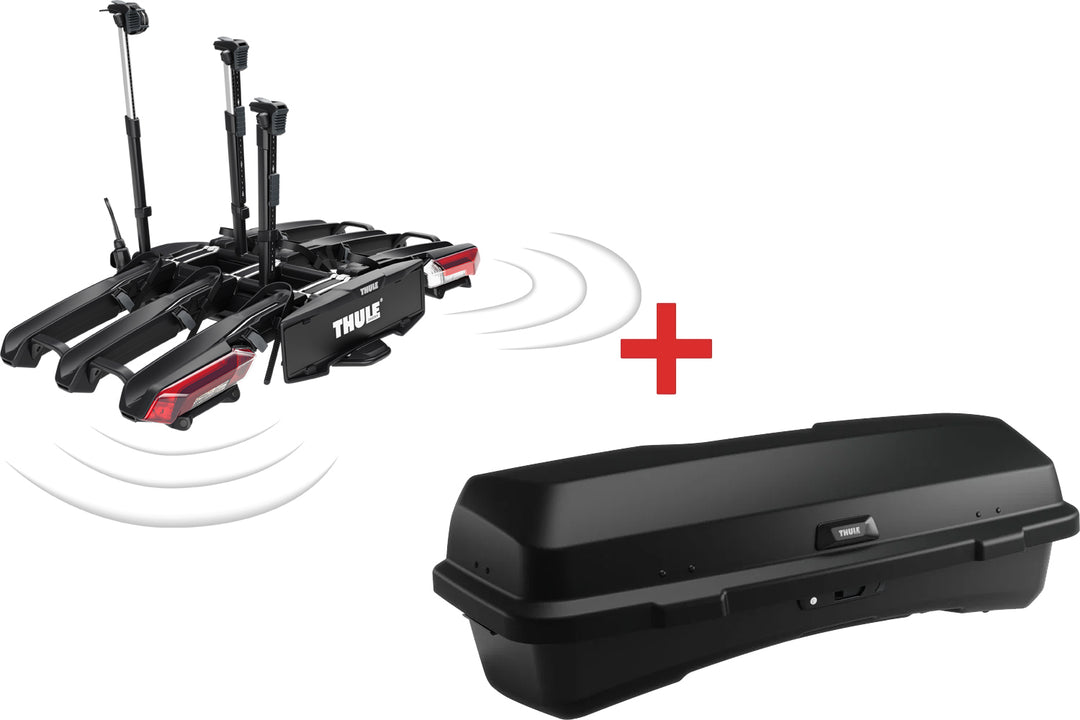 Thule Epos Park Secure (3 Bike) + Santu Cargo Box Package