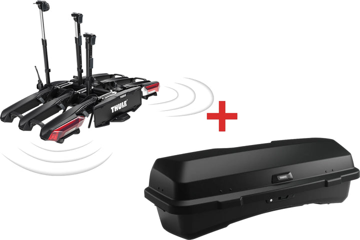 Thule Epos Park Secure (3 Bike) + Santu Cargo Box Package