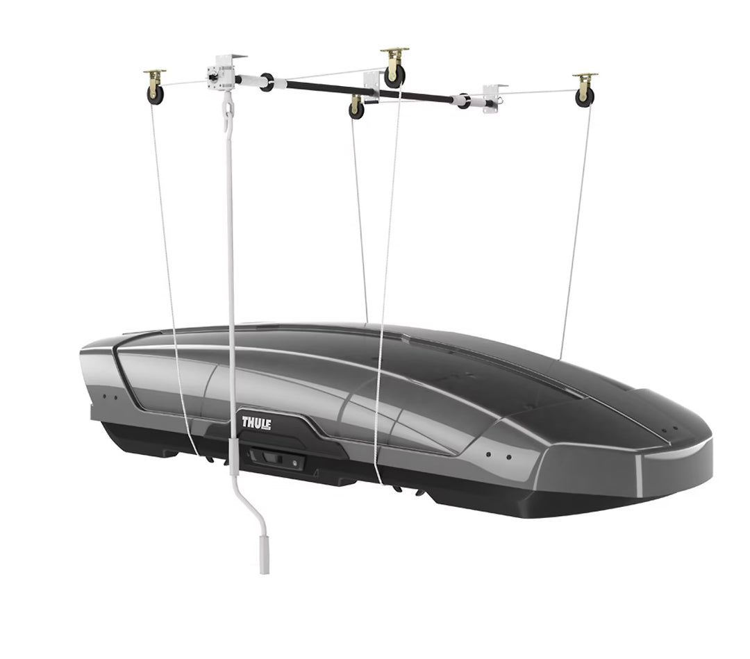 Thule Multi Lift holding a Thule roof box